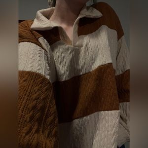 Medium striped collard sweater